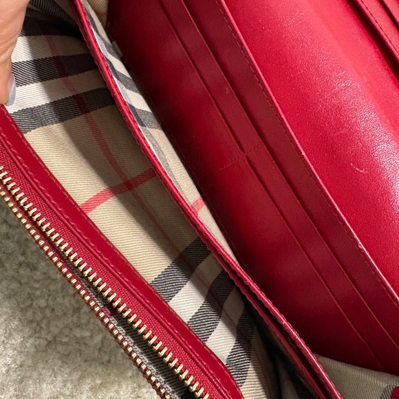 Burberry wallet - long red leather - Picture 9 of 14